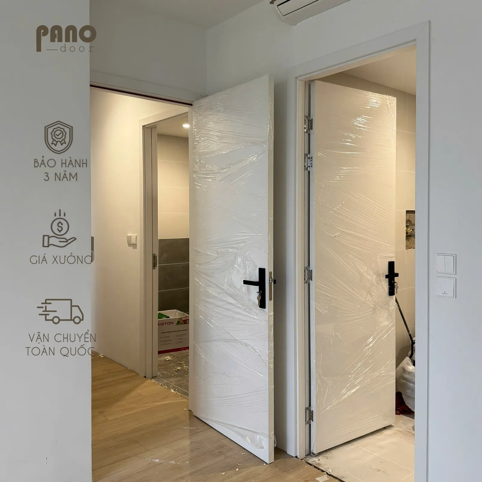 Cửa nhựa composite — Không cong vênh, không mối mọt, chịu ẩm tuyệt đối